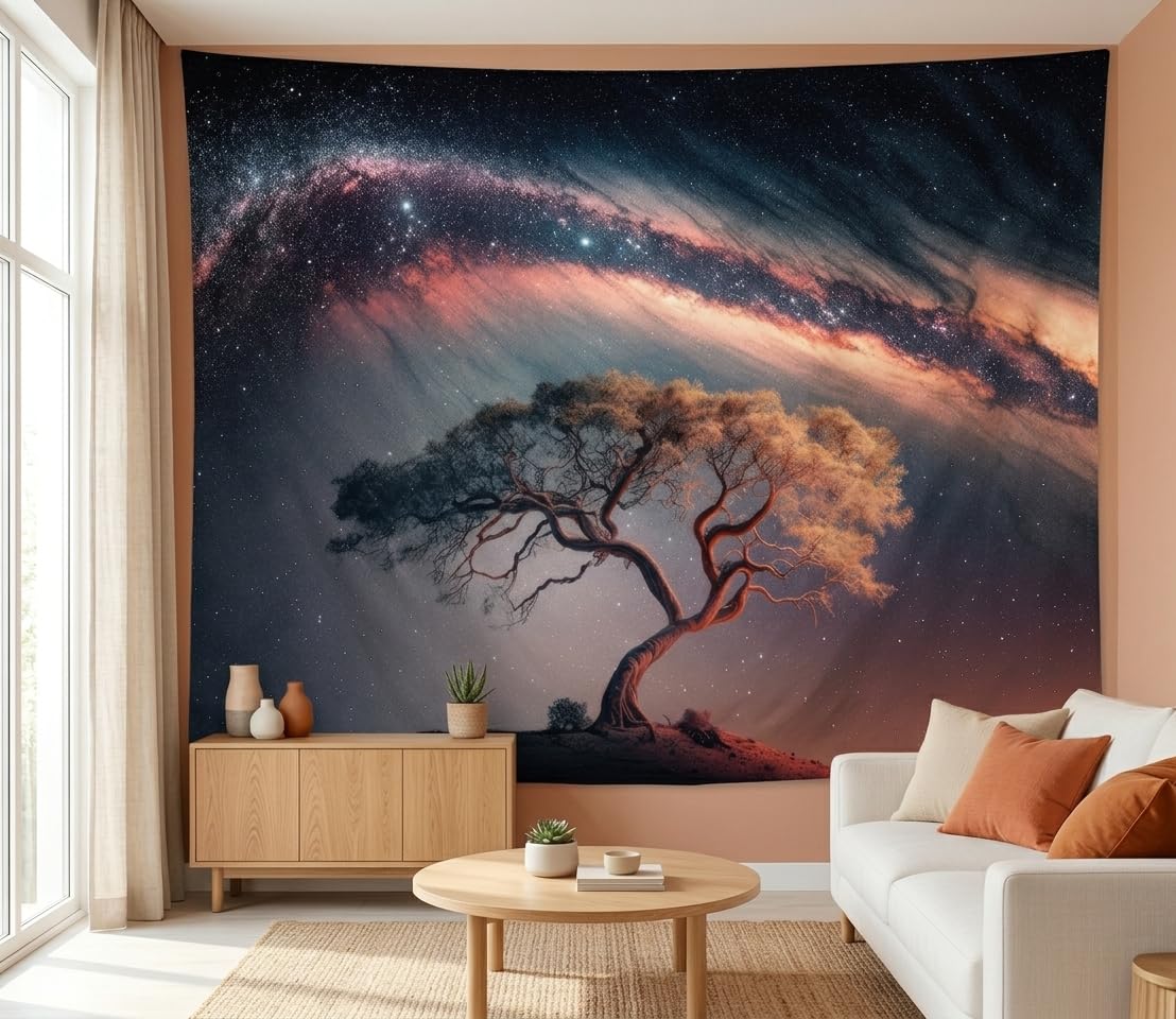 Japanese Wall Art Decor Tapestry for Bedroom, Black and White Anime Posters