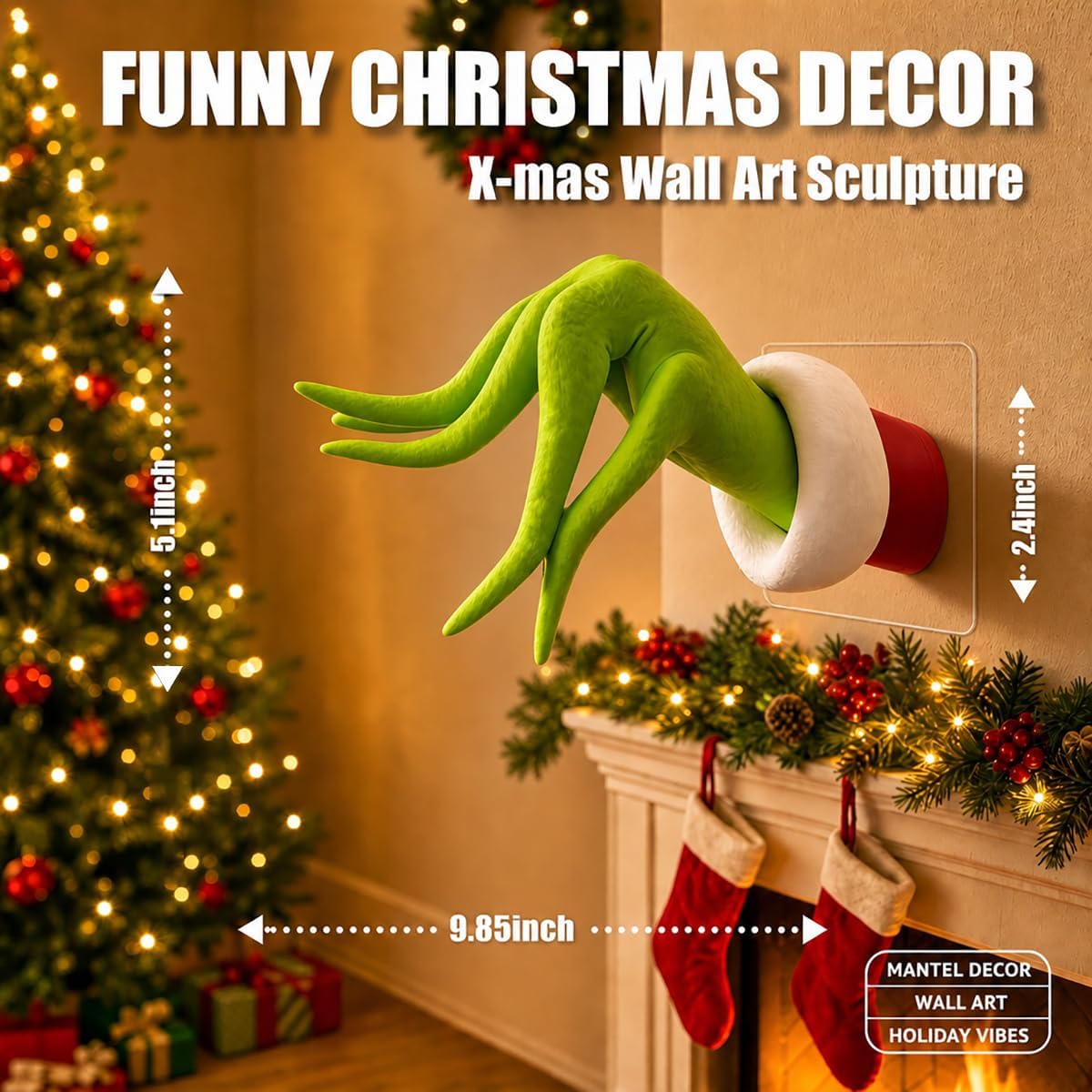 3D Printed Christmas Decorations Indoor Outdoor Wall Mount Hand Ornament