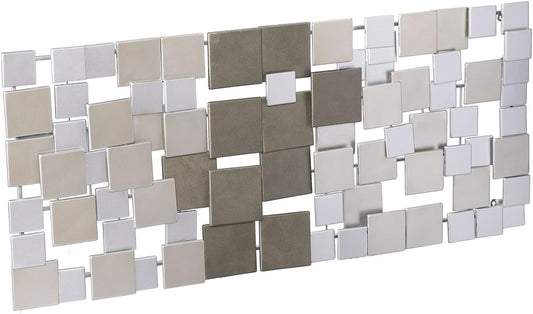 SEI Furniture Wavson Wall Sculpture, Geometric 3D Design, Unique Mounting Wall Art, Silver, 47.00" x 2.25"