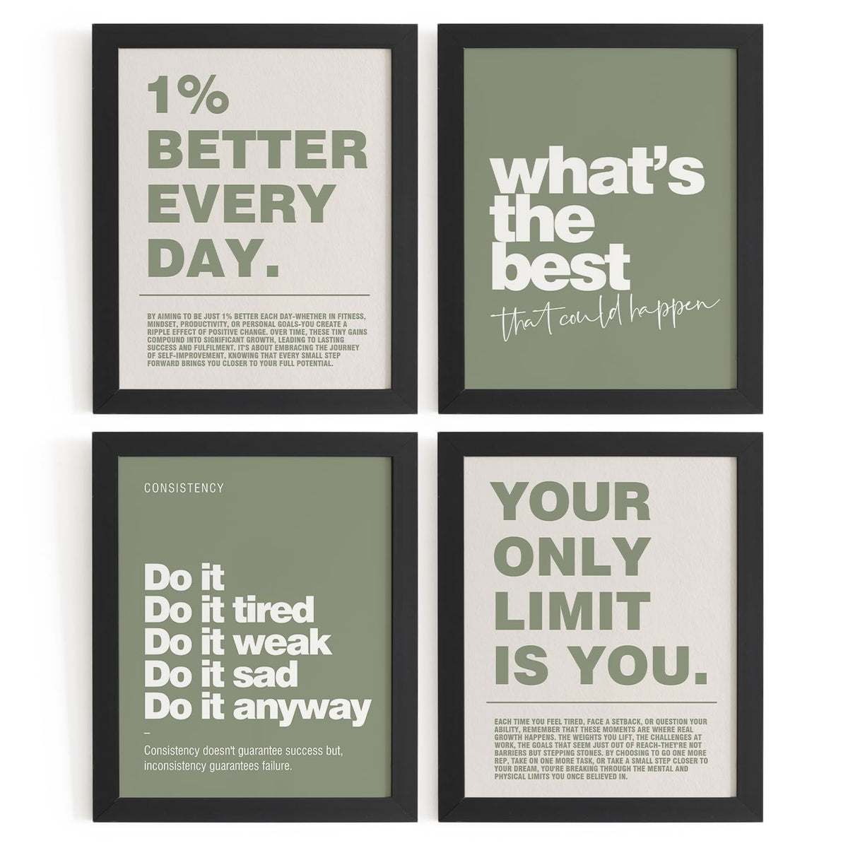 DSHFG Motivational Inspirational Office Wall Art Decor Prints Set of 4