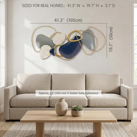 Axioglo 40" Large 3D Metal Wall Decor, Abstract Wall Art for Living Room