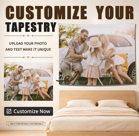 Custom Tapestry Wall Hanging Picture Photo Personalized Flags Banners