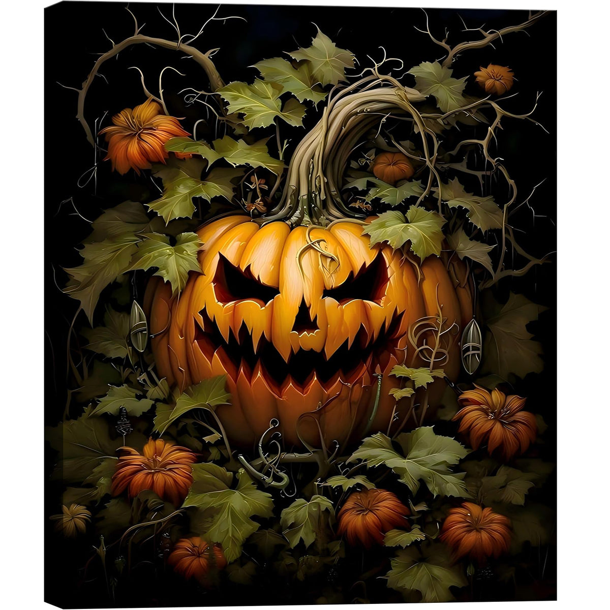Framed Halloween Ghost Bathroom Canvas Wall Art 8x12 In, Funny Spooky Toilet Scene Canvas Prints Artwork, Dark Halloween Wall Decor Pictures for Office Home Decoration