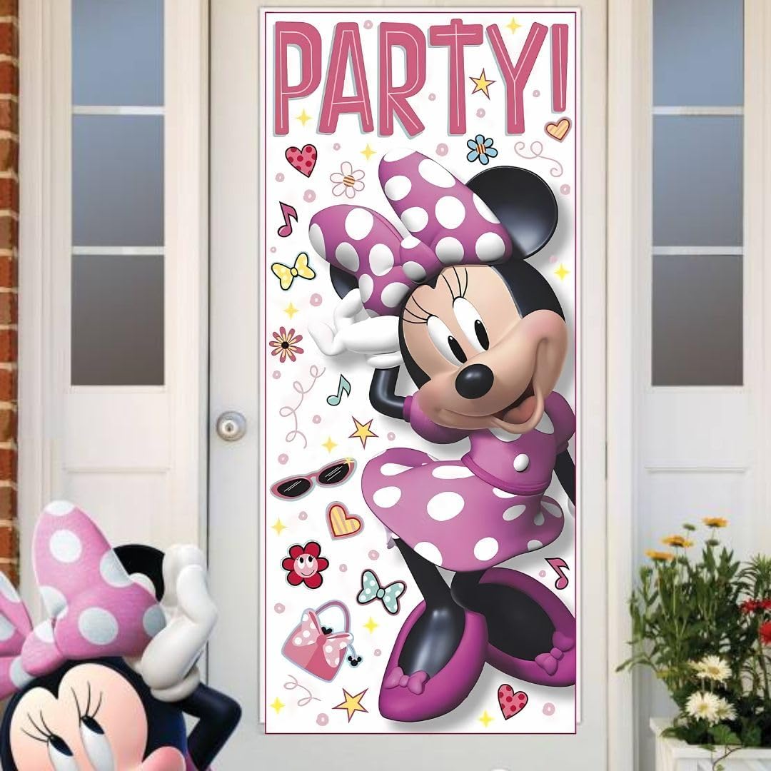 AMSCAN Unique 79251 Disney Iconic Minnie Mouse Door Party Poster, 2.25' (27") x 5' (60") 1ct, Multicolor,Bedroom