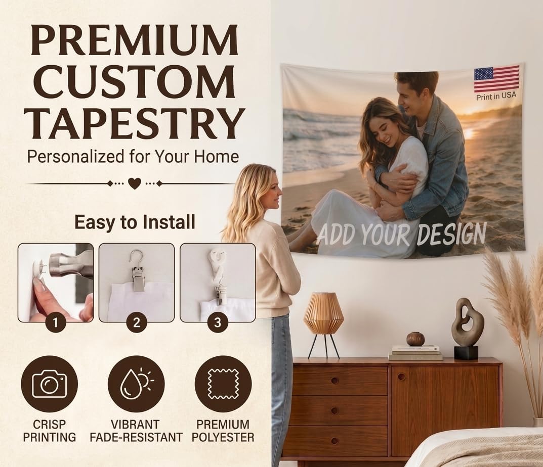 Custom Tapestry Wall Hanging Picture Photo Personalized Flags Banners
