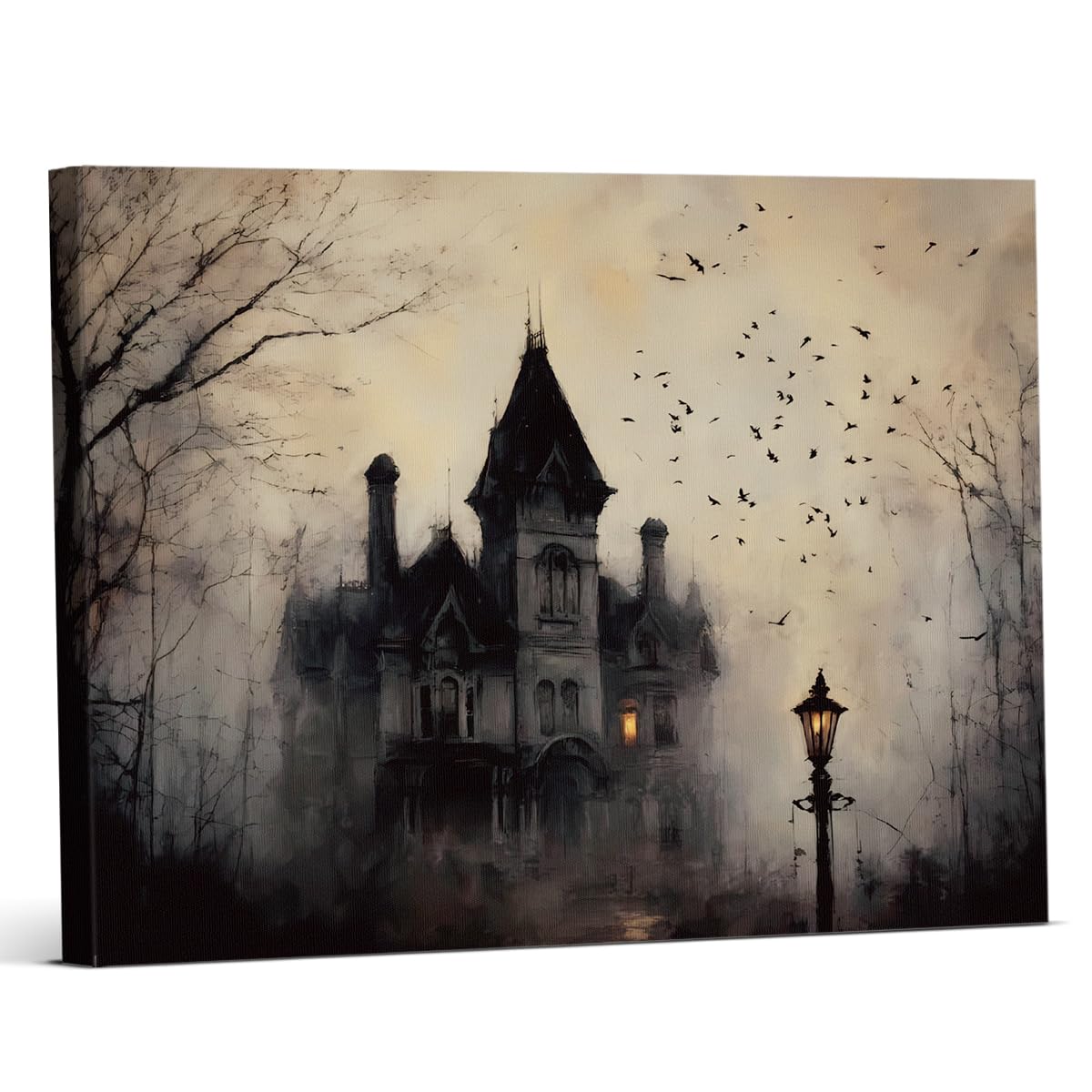 Funny Ghost Cat Halloween Bathroom Wall Art Ghost Are Canvas Print Framed