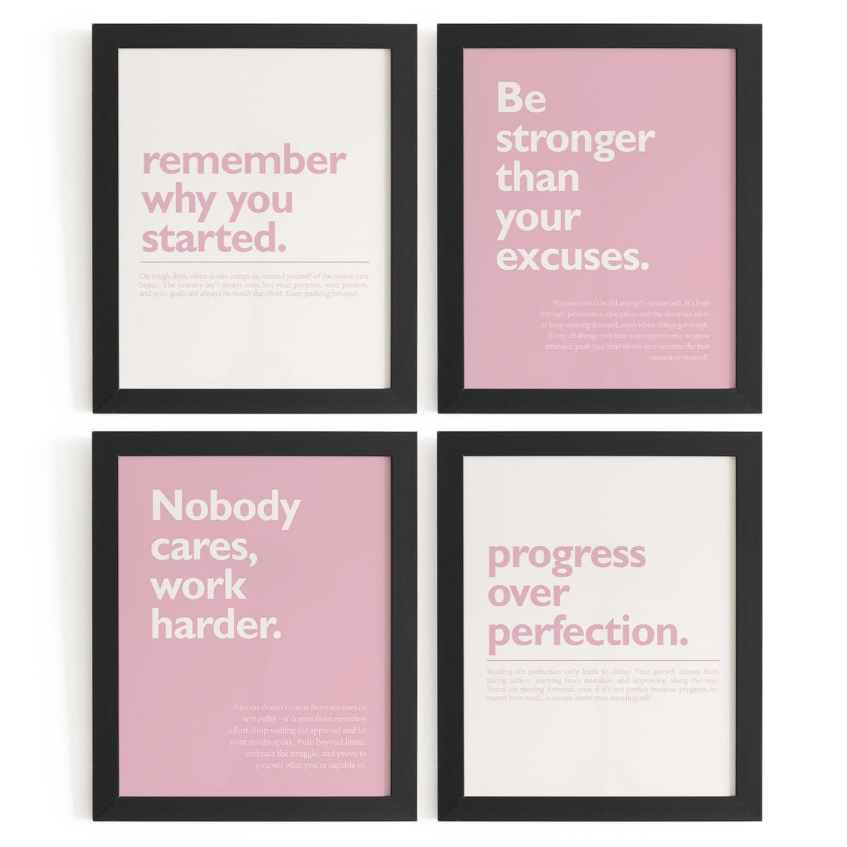 DSHFG Motivational Inspirational Office Wall Art Decor Prints Set of 4