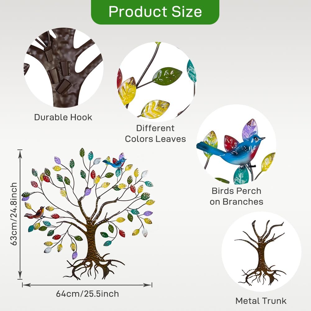 VEWOSTAR Metal Tree of Life Wall Art for Living Room Home Decor