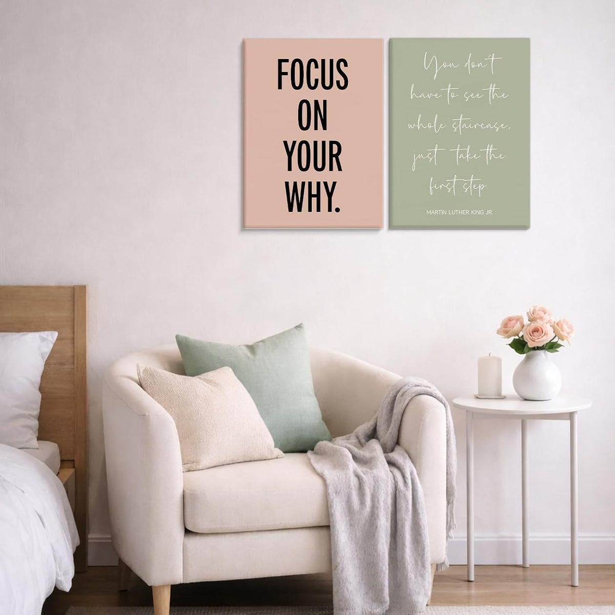 Framed Motivational Office Wall Decor, Set of 6 Boho Inspirational Prints