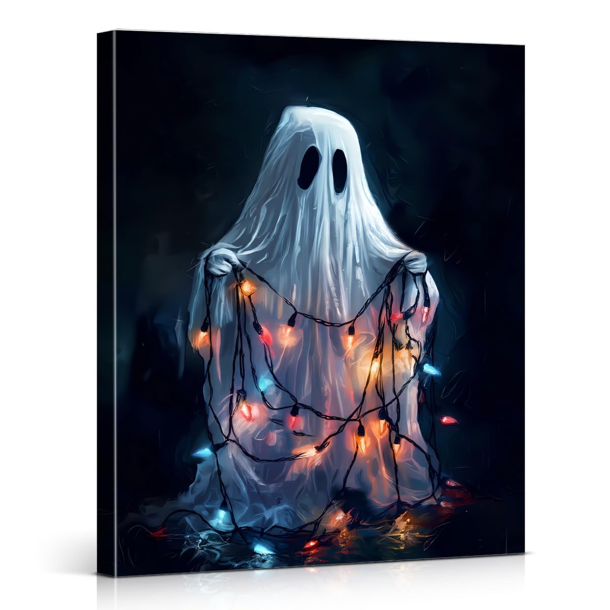 Funny Ghost Halloween Bathroom Wall Art Gothic Canvas Print Poster Framed