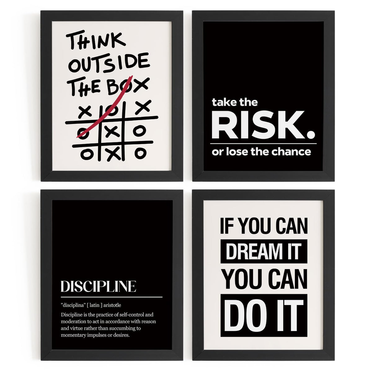 DSHFG Motivational Inspirational Office Wall Art Decor Prints Set of 4
