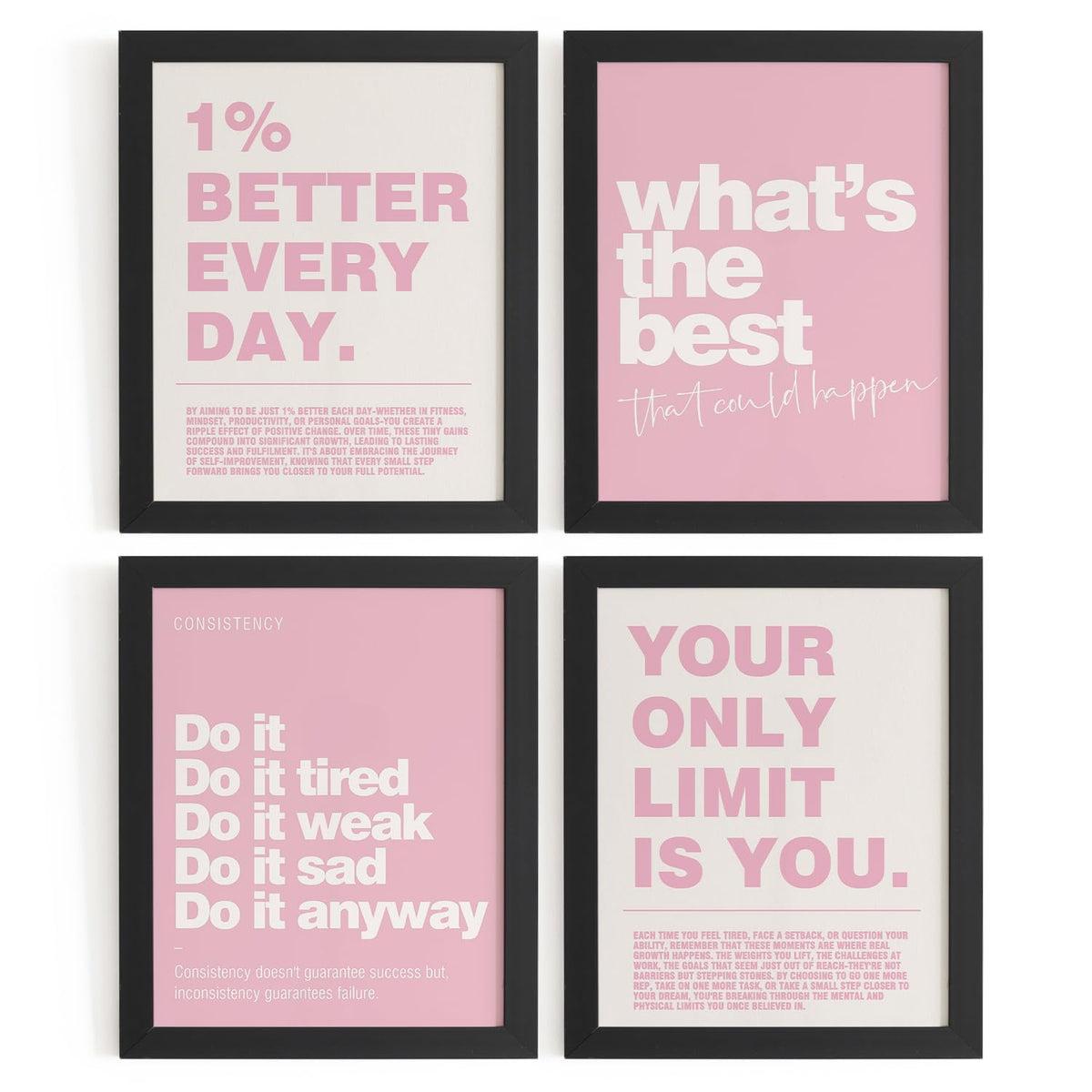 DSHFG Motivational Inspirational Office Wall Art Decor Prints Set of 4