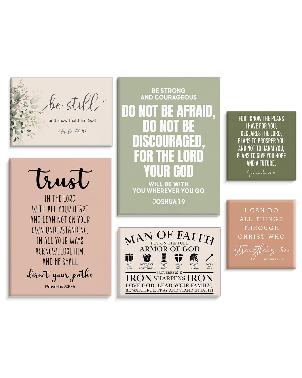 Framed Motivational Office Wall Decor, Set of 6 Boho Inspirational Prints