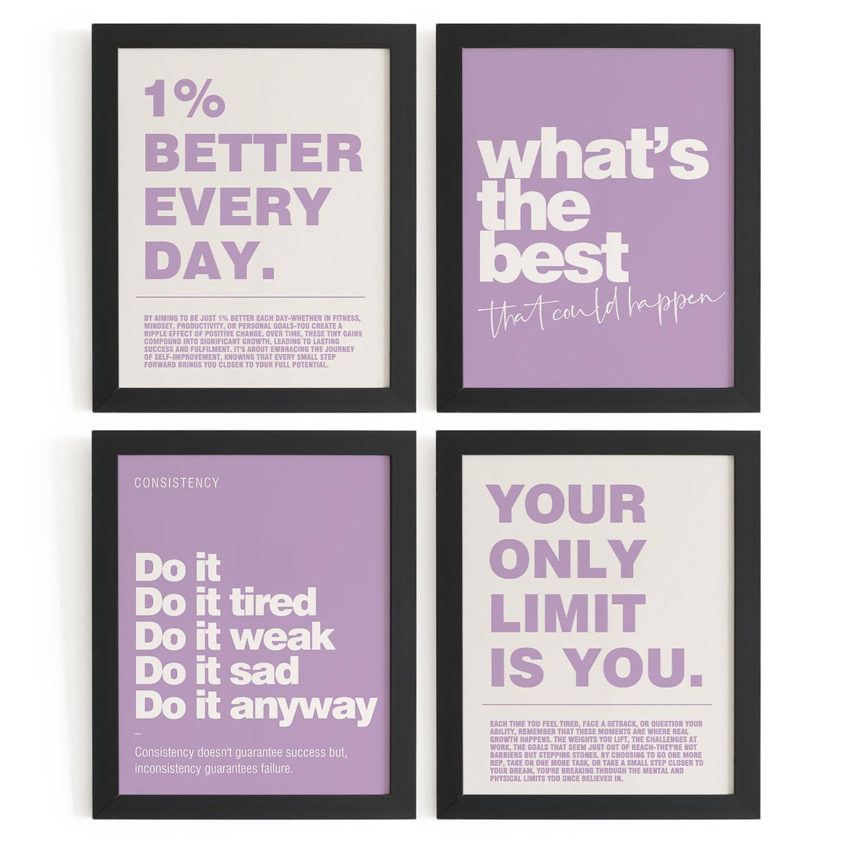 DSHFG Motivational Inspirational Office Wall Art Decor Prints Set of 4