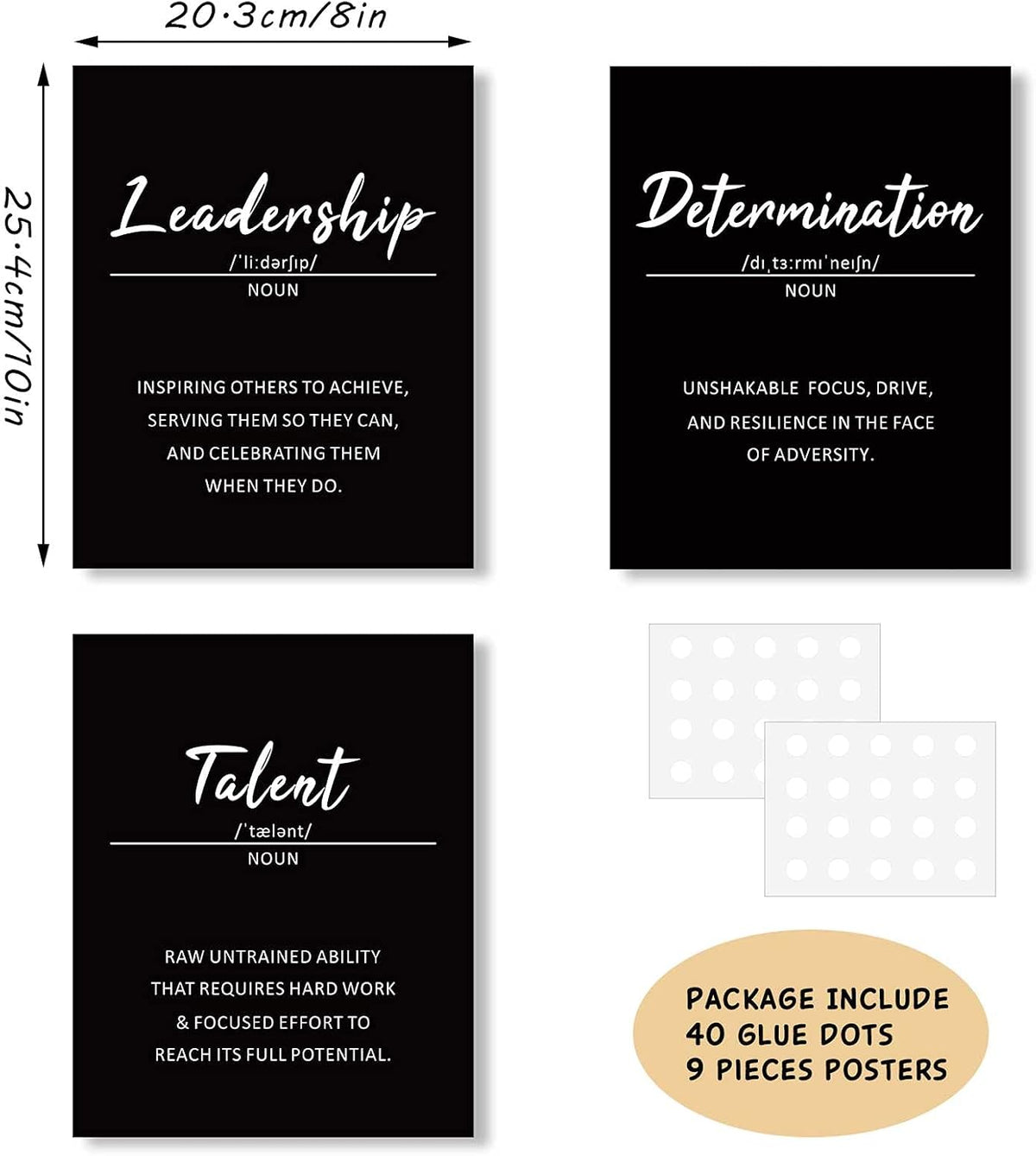 Outus 9 Inspirational Wall Art Prints for Classroom Office, 8x10, Unframed