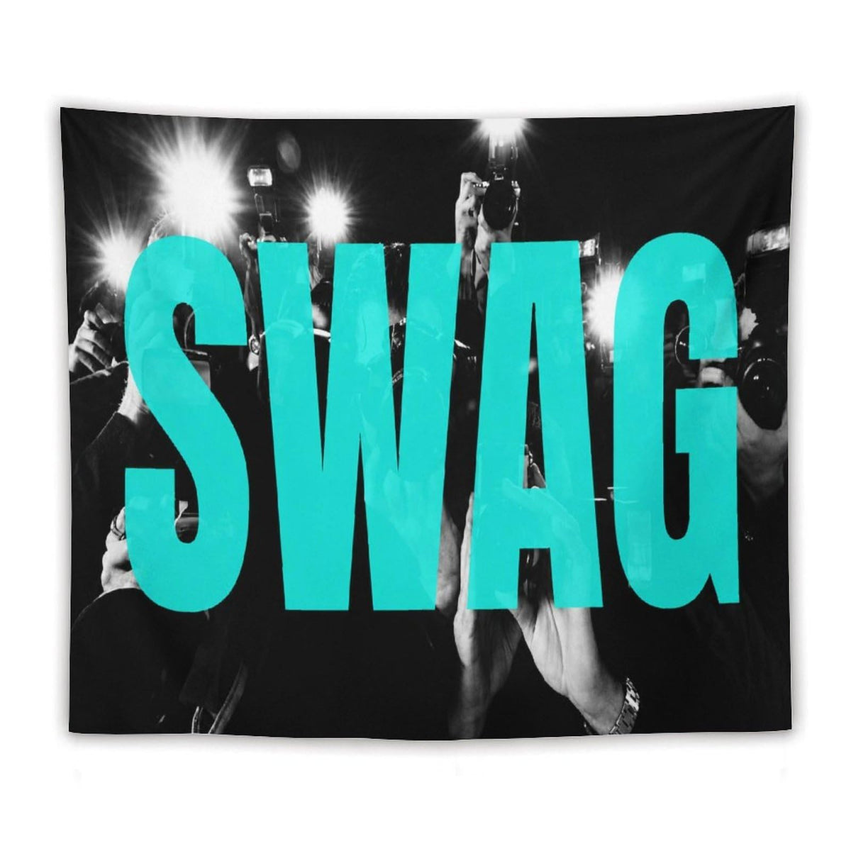 Gyvif Leopard Print Pink SWAG Slogan Wall Tapestry, Y2K Street Style Wall Hanging For Bedroom Dorm, Gift For Teens & Streetwear Lovers