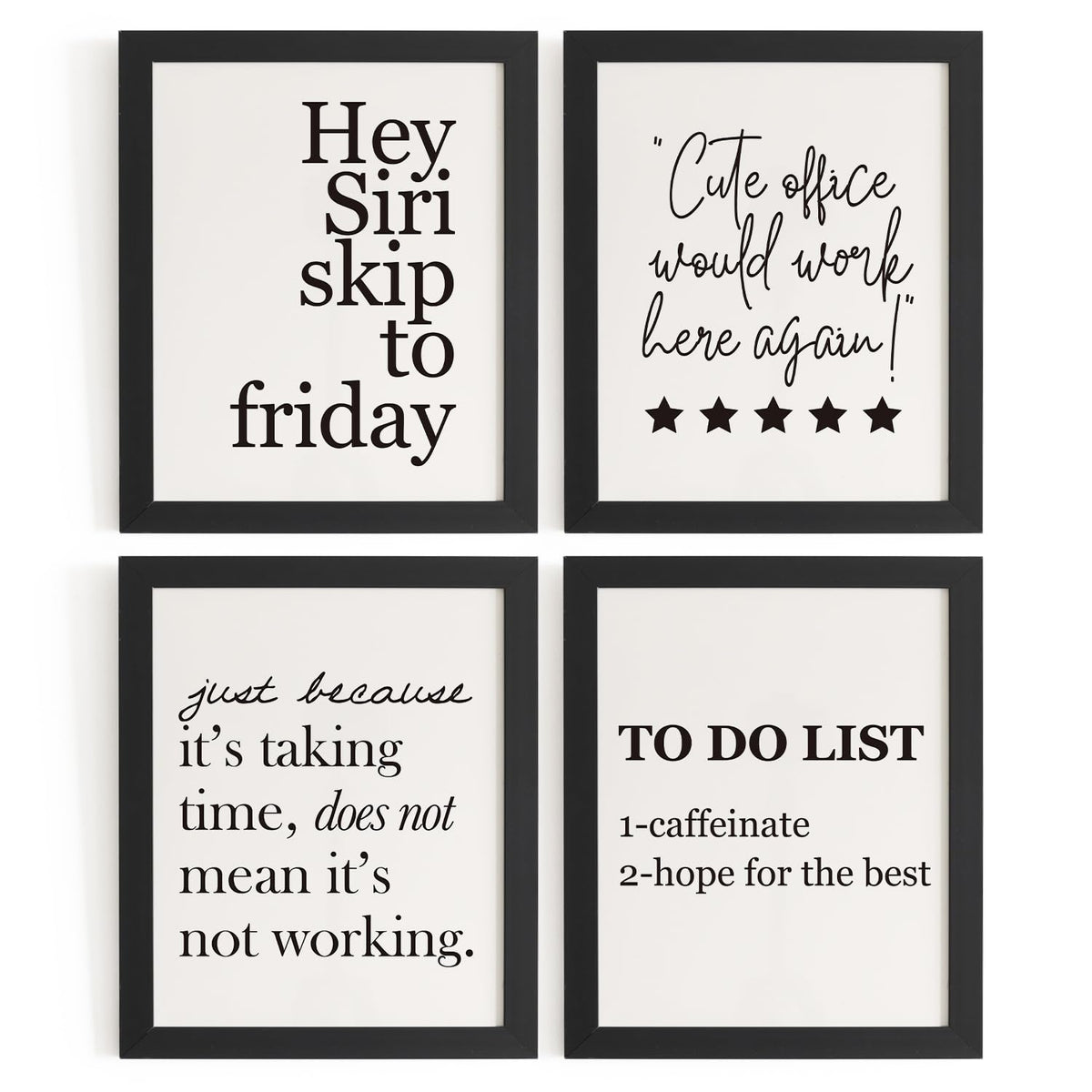 DSHFG Motivational Inspirational Office Wall Art Decor Prints Set of 4