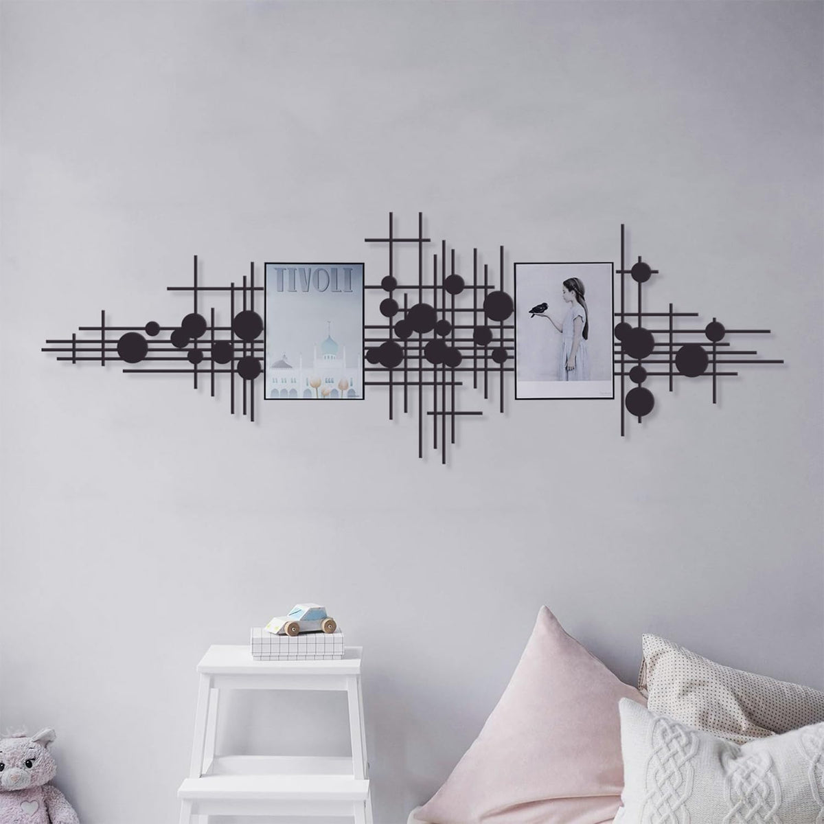Rajukit Geometric Metal Wall Art Decor for Home