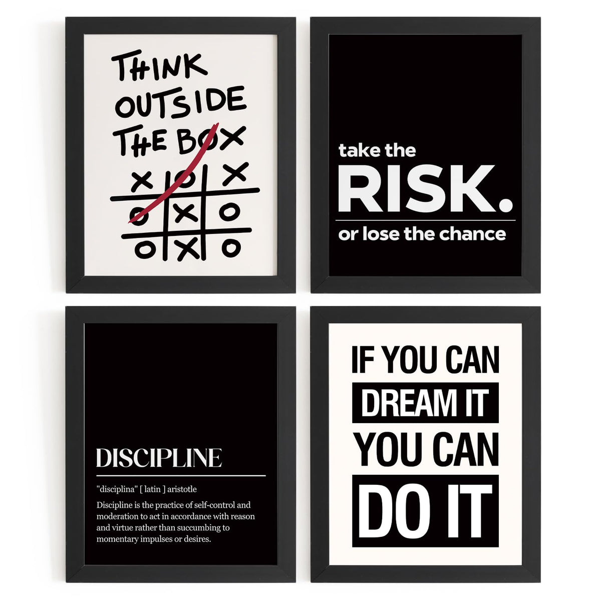 DSHFG Motivational Inspirational Office Wall Art Decor Prints Set of 4