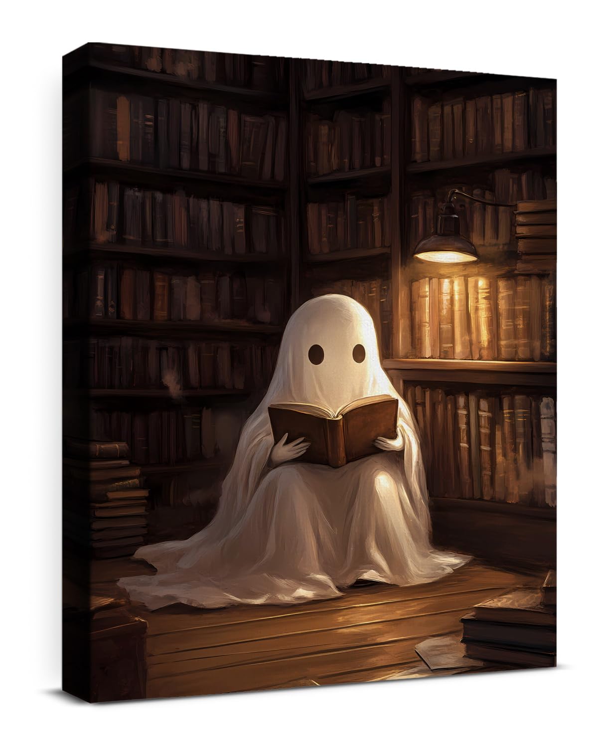 Funny Ghost Halloween Bathroom Wall Art Gothic Canvas Print Poster Framed