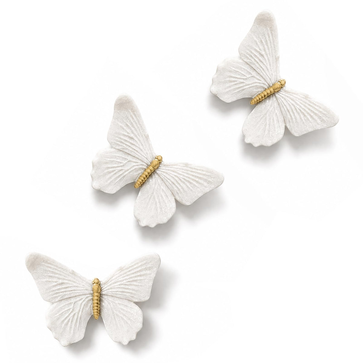 GUSFREUD 3D Butterfly Wall Decor Set – Resin Wall Decor for Living Room, Bedroom, Bathroom, Dining Room, Outdoor and Gallery Walls - Antique Copper - Set of 3