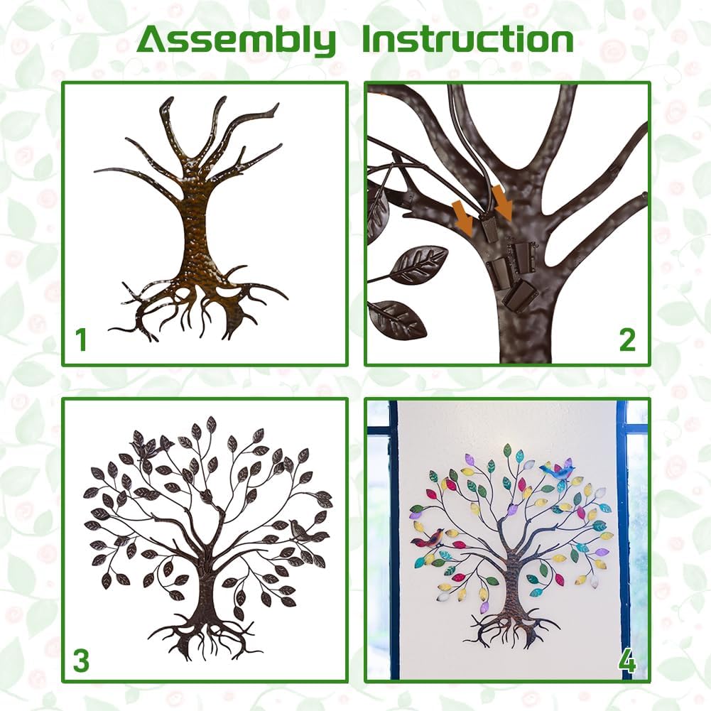 VEWOSTAR Metal Tree of Life Wall Art for Living Room Home Decor