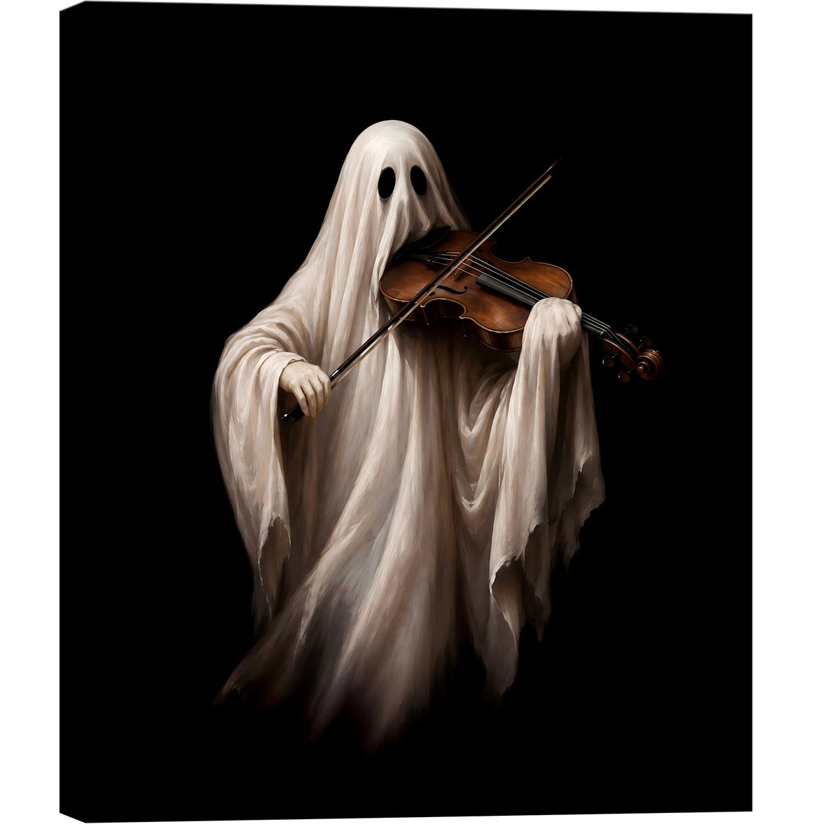 Framed Halloween Ghost Bathroom Canvas Wall Art 8x12 In, Funny Spooky Toilet Scene Canvas Prints Artwork, Dark Halloween Wall Decor Pictures for Office Home Decoration
