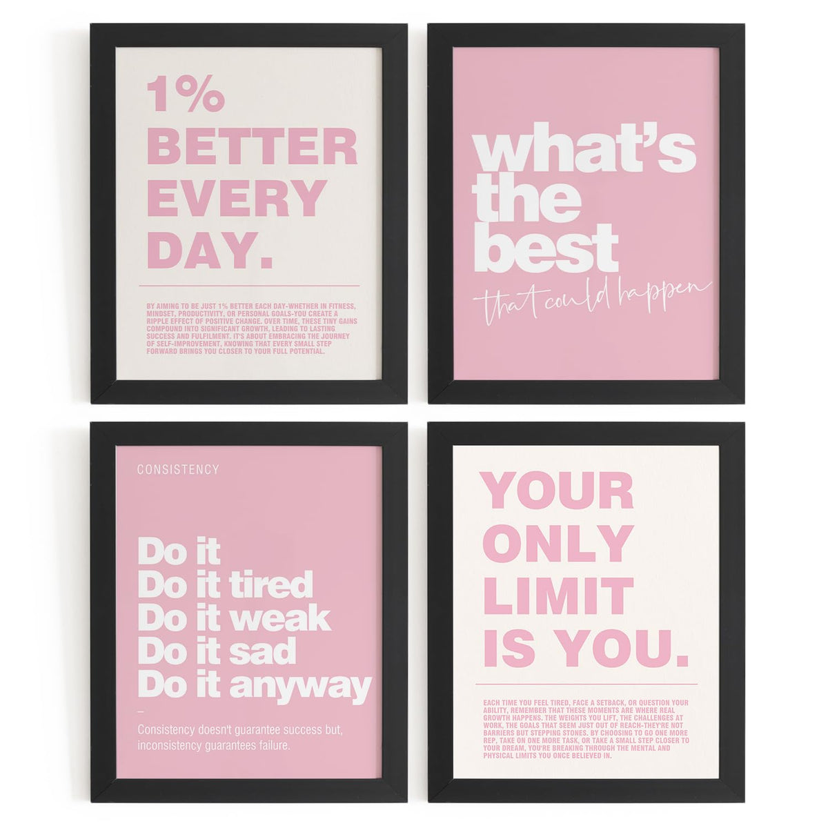 DSHFG Motivational Inspirational Office Wall Art Decor Prints Set of 4