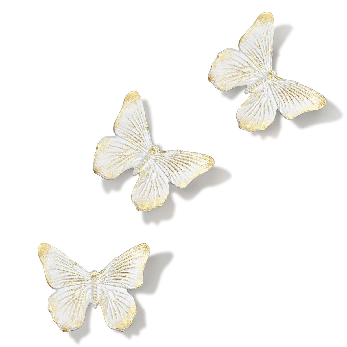 GUSFREUD 3D Butterfly Wall Decor Set – Resin Wall Decor for Living Room, Bedroom, Bathroom, Dining Room, Outdoor and Gallery Walls - Antique Copper - Set of 3