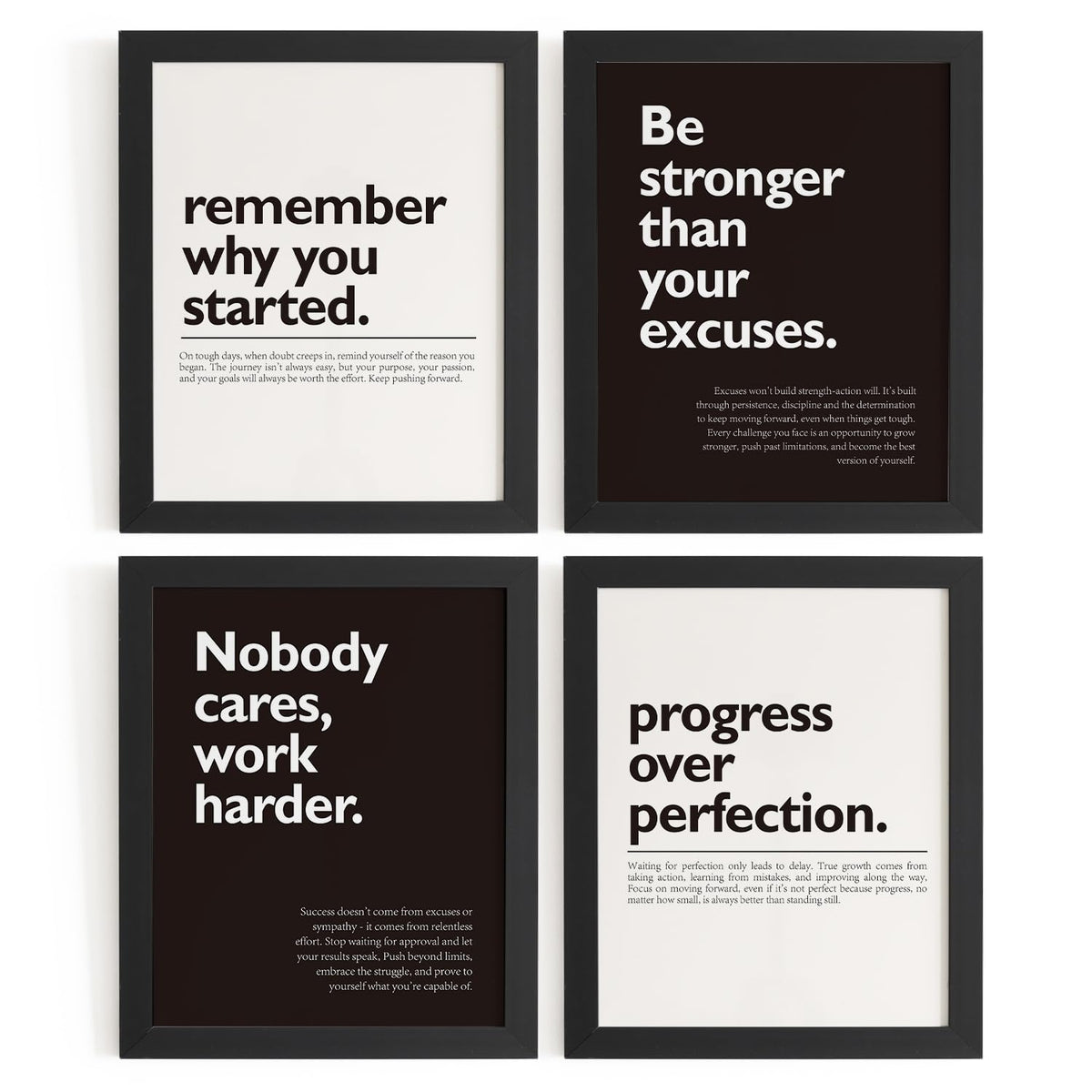 DSHFG Motivational Inspirational Office Wall Art Decor Prints Set of 4