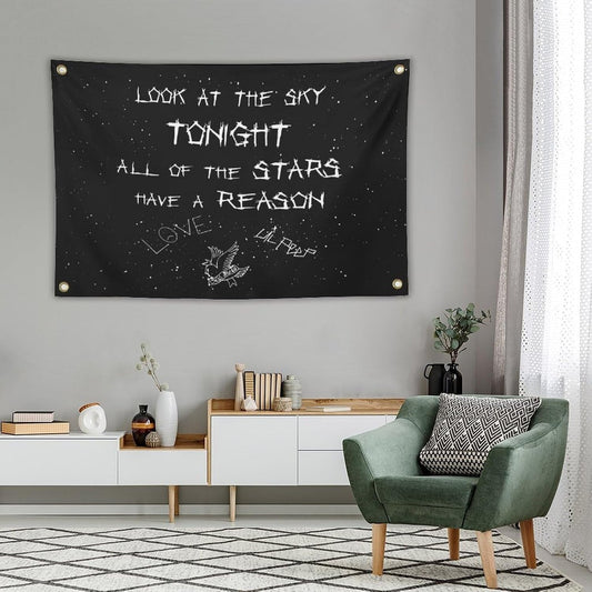 Lil Peep Tapestries Love Rapper Tapestry 3x5 ft Wall Hanging Room Art Home Decoration Gift Bedroom Decor Living Room Door Curtain Balcony