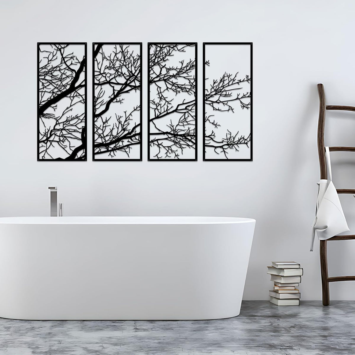 ESTART 4 Pieces Tree of Life Metal Wall Decor, Tree Branch Metal Wall Art