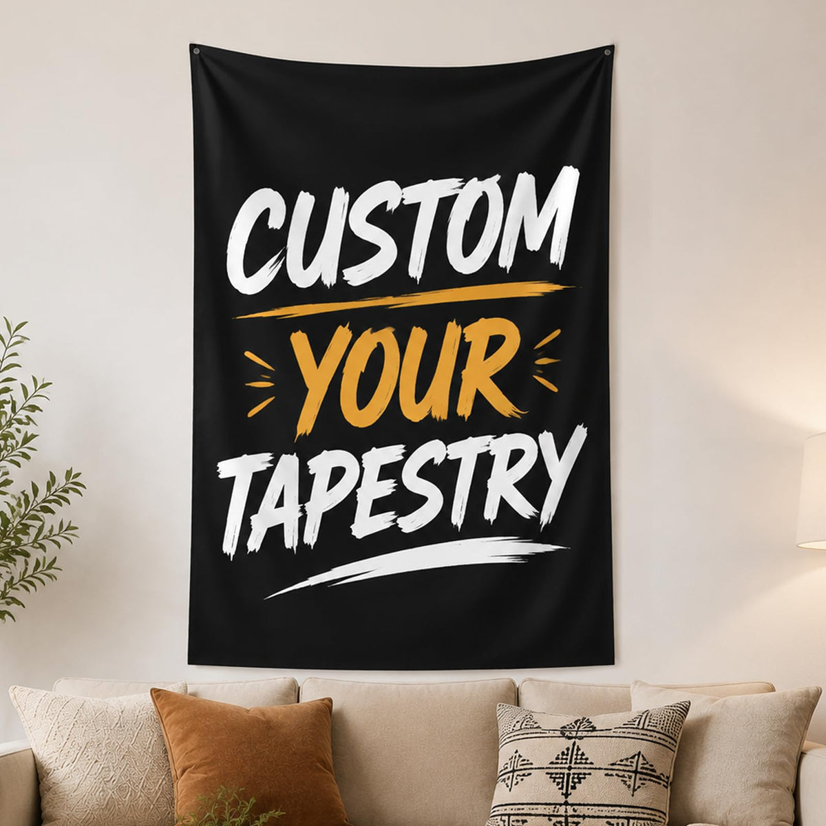 Fowgin Custom Tapestry, Personalized Wall Tapestry with Photo Text Logo