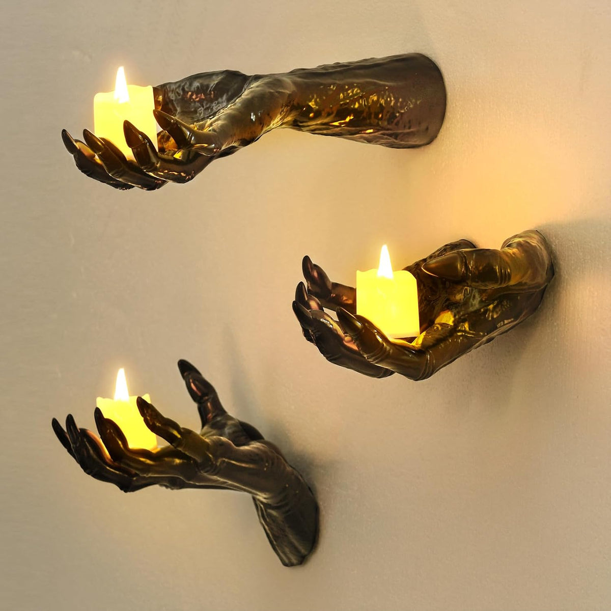 Halloween Decorations Indoor Gothic Decor: Pack of 3 Wall Mounted Hands