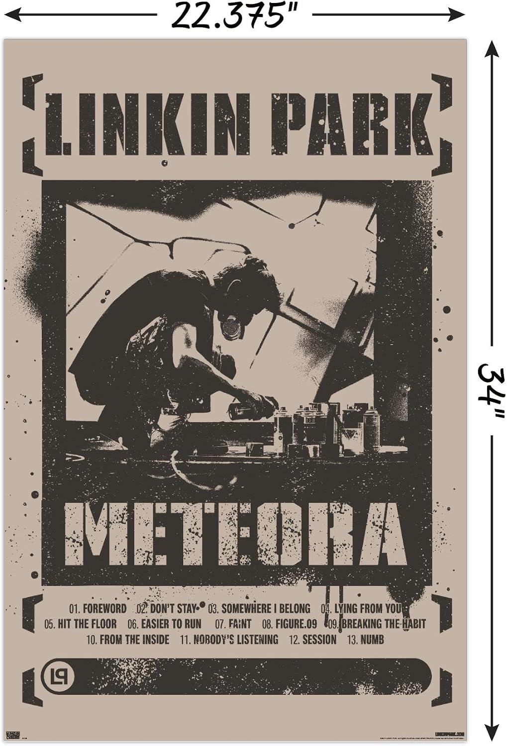 Linkin Park - Meteora Wall Poster, 34L" x 22.4W", Unframed Version