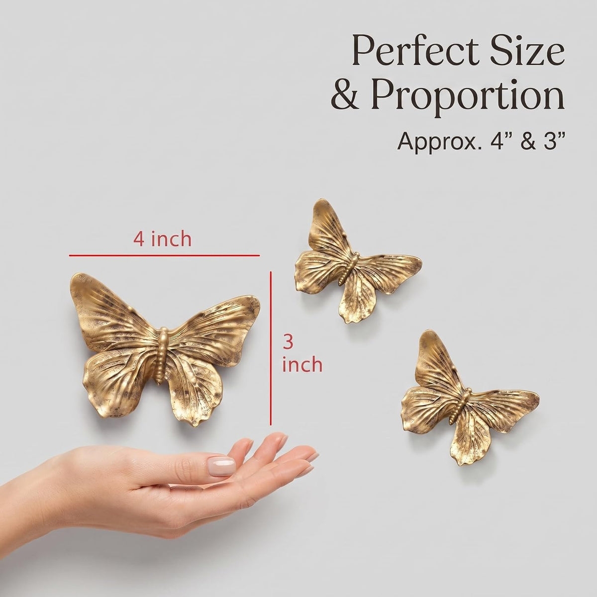guiyal 3D Butterfly Wall Decor, Antique Copper Resin Butterfly Sculptures