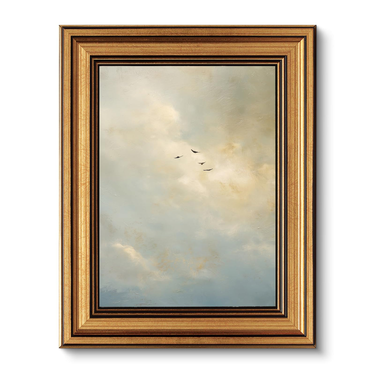 VIYYIEA Vintage Gold Framed Wall Art – Hummingbird Sketch Prints, 8x10 IN