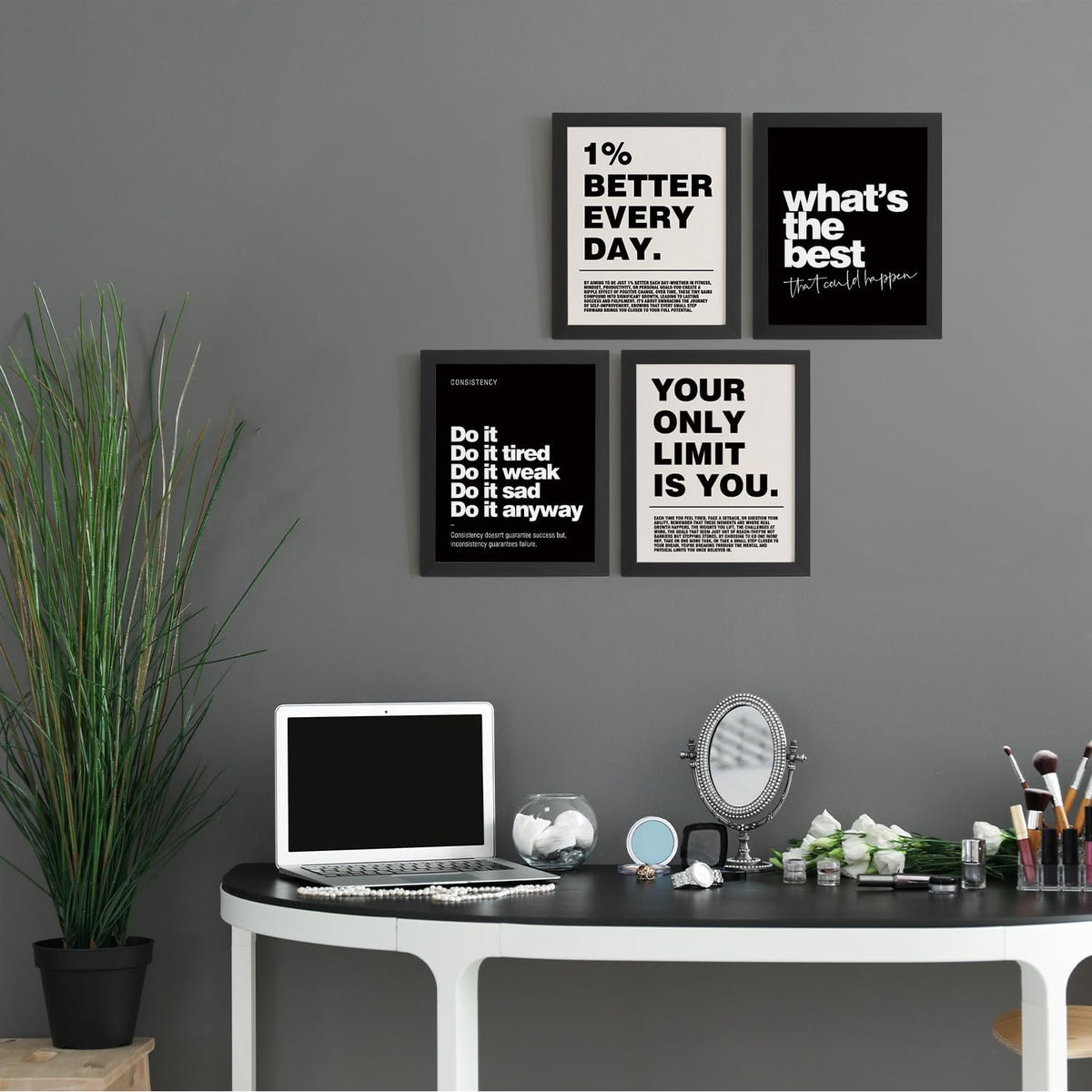 DSHFG Motivational Inspirational Office Wall Art Decor Prints Set of 4