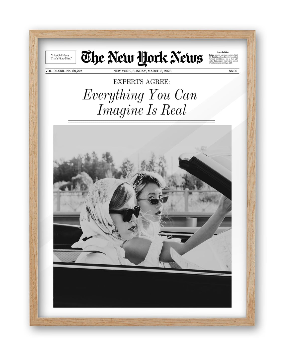 iHery 12x16in Audrey Hepburn Better Late Than Ugly Framed Bathroom Art