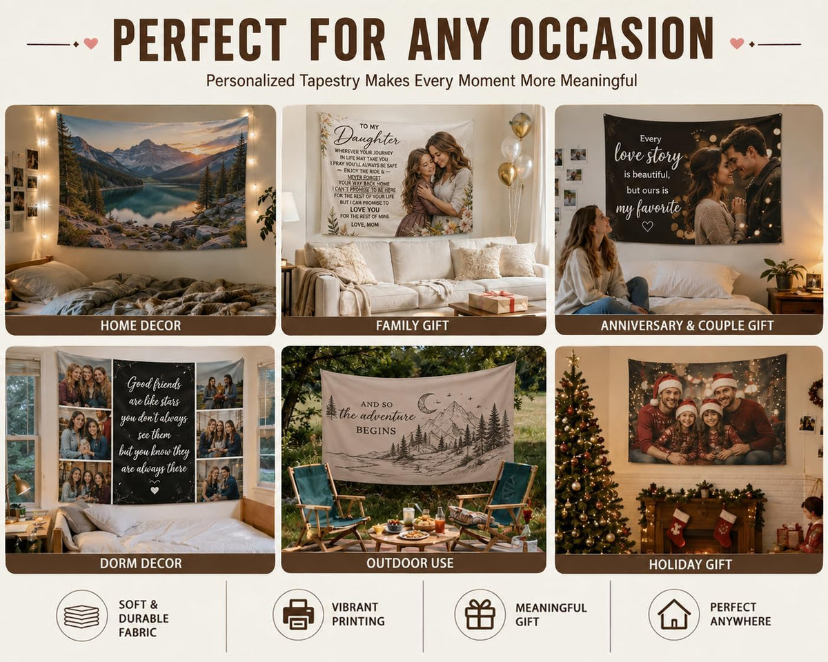 Custom Tapestry Wall Hanging Picture Photo Personalized Flags Banners
