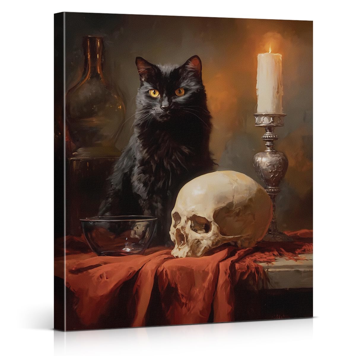 Funny Ghost Cat Halloween Bathroom Wall Art Ghost Are Canvas Print Framed
