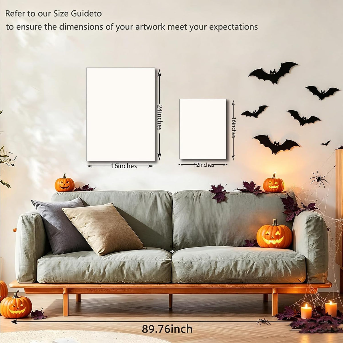 ILLBDR Halloween Three Witches Canvas Wall Art Poster 12x16 inch