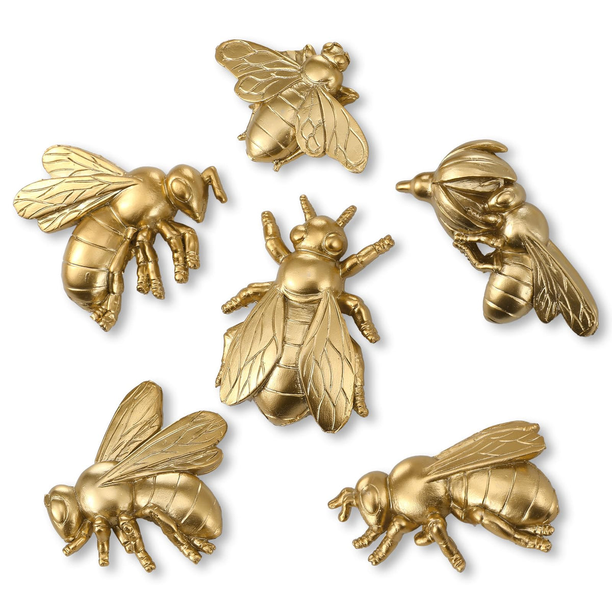 Yerliker 6 Pcs Antique Gold 3D Butterfly Wall Decor, Resin
