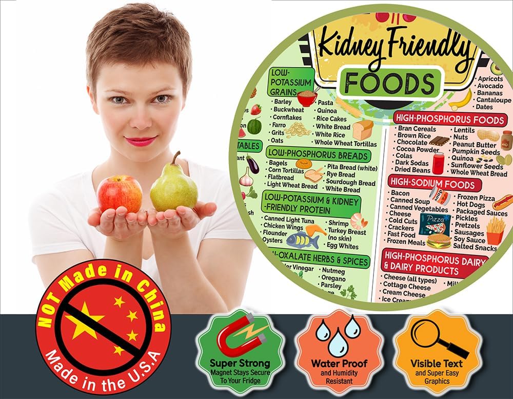 Kidney Friendly Food List Chart Magnet – Renal Diet & Kidney Disease