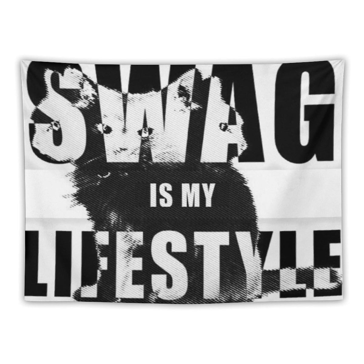 Gyvif Leopard Print Pink SWAG Slogan Wall Tapestry, Y2K Street Style Wall Hanging For Bedroom Dorm, Gift For Teens & Streetwear Lovers