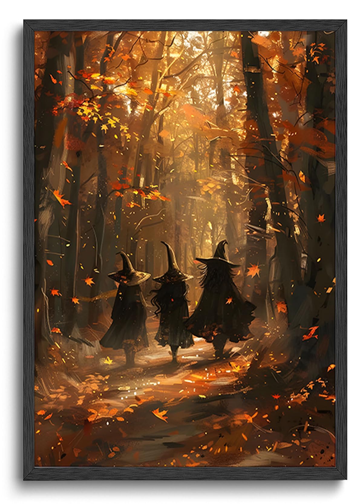 ILLBDR Halloween Three Witches Canvas Wall Art Poster 12x16 inch