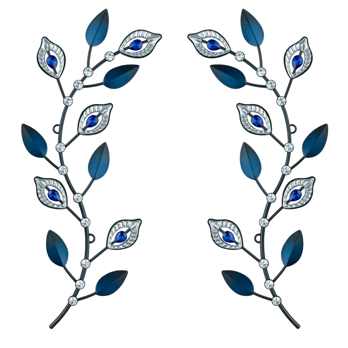 sxnzequnze 2 Set Metal Tree Leaf Wall Art for Home Decor Living Room Bedroom Dining Room Bling Rhinestone, 3D, Iron Branch Hanging Leaf Sculpture Art Pieces -Gold 16.5in*6.7in