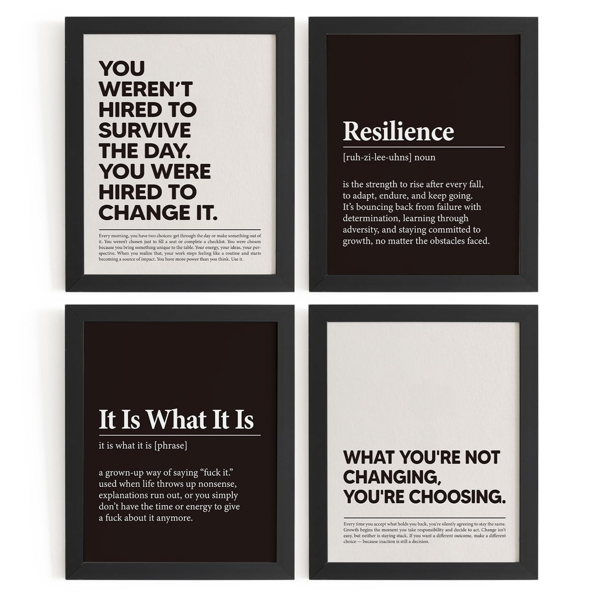 DSHFG Motivational Inspirational Office Wall Art Decor Prints Set of 4