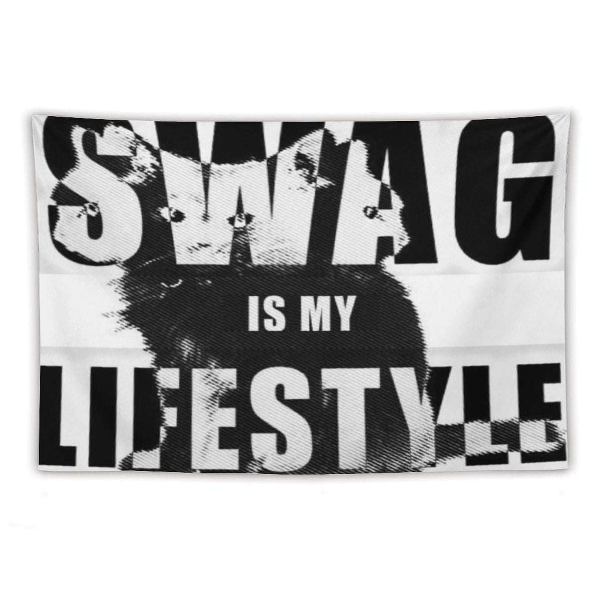 Gyvif Leopard Print Pink SWAG Slogan Wall Tapestry, Y2K Street Style Wall Hanging For Bedroom Dorm, Gift For Teens & Streetwear Lovers
