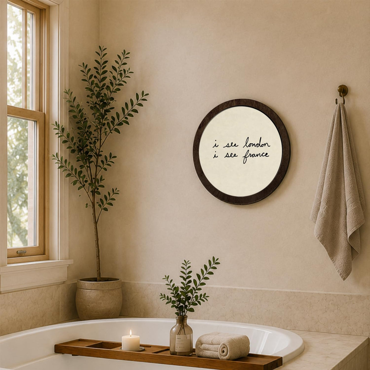 CFFJLHN I See London I See France Bathroom Sign, Bathroom Wall Decor